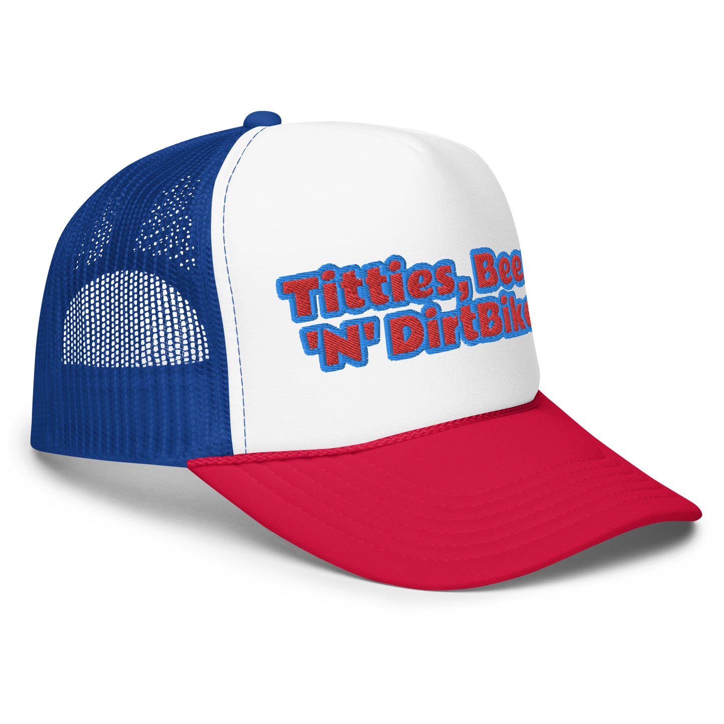 Tittties, Beer, 'N' Dirtbikes Hat - USA Colors