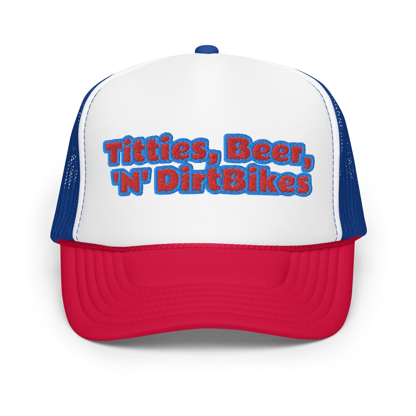 Tittties, Beer, 'N' Dirtbikes Hat - USA Colors